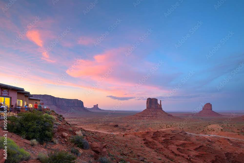 Fototapeta premium Monument Valley at blue hour, Arizona, United States
