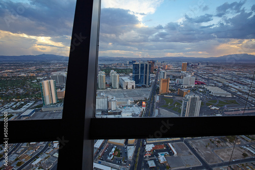 A view of Las Vegas looking from the Stratosphere Tower, Las Vegas, Nevada, United States photo