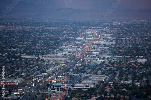 A view of Las Vegas looking from the Stratosphere Tower, Las Vegas, Nevada, United States