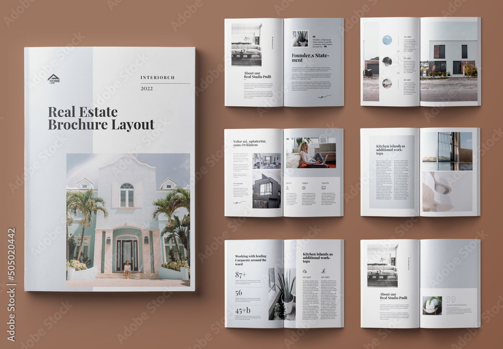 Real Estate Brochure Layout Stock Template | Adobe Stock