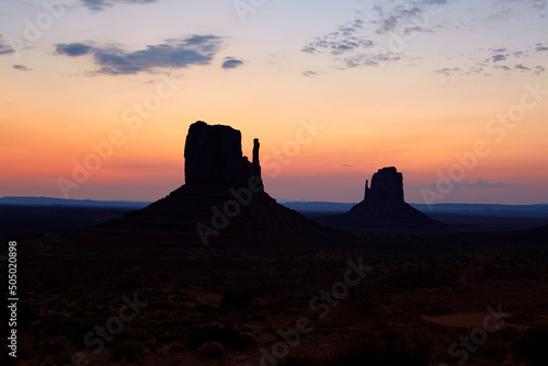 Buttes of Monument Valley at sunrise  Arizona  United States