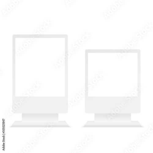 White digital stand and touch screen. Vector