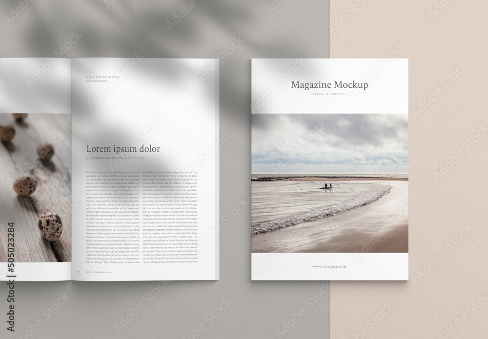 Top View Magazine Mockup Stock Template | Adobe Stock