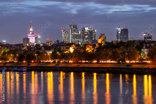 Panorama of the city of Warsaw, Poland. 