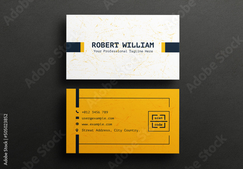 Minimal Individual Business Card Layout with Yellow Color