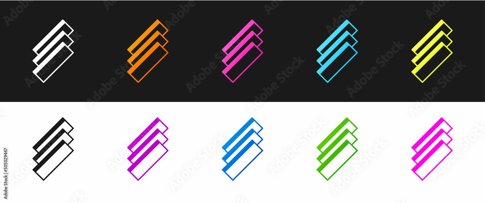 Set Cigarette rolling papers pack icon isolated on black and white background. Vector Set Cigarette rolling papers pack icon isolated on black and white background. Vector