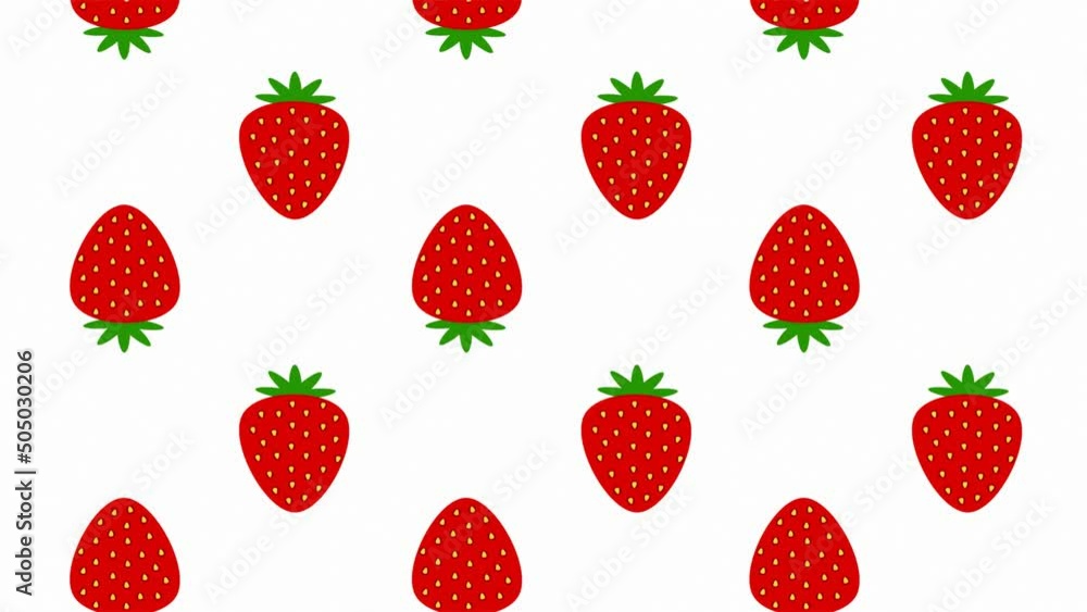 Drawn vector strawberries moving on white background Drawn vector strawberries moving on white background