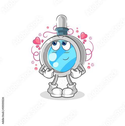 magnifying glass shy vector. cartoon character