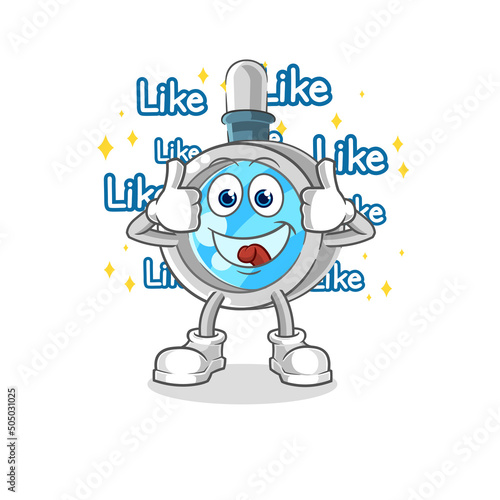 magnifying glass give lots of likes. cartoon vector