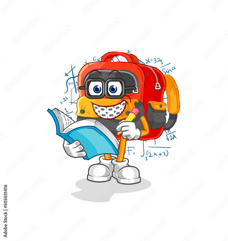 backpack geek cartoon. cartoon mascot vector
