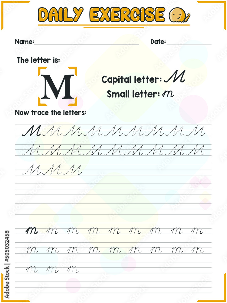 Cursive Alphabet Letter Tracing Practice and Handwriting Exercise for Primary and Kindergarten