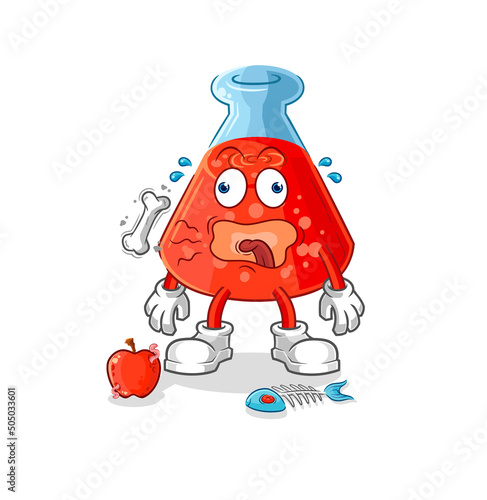 chemical tube burp mascot. cartoon vector