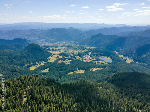 Aerial view of Rhodope Mountains near Pamporovo, Bulgaria photo