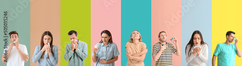 Set of different people suf...