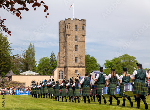 Massed Pipe Bands, Gordon Castle Highland Games