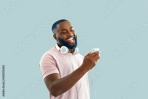 Happy African-American man ...