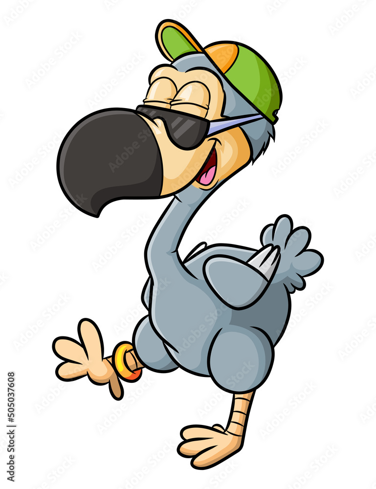 Naklejka premium The cool dodo bird is wearing sunglasses and chill