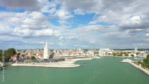 The medieval town of La Rochelle in Europe, France, New Aquitaine, Charente Maritime, in summer, on a sunny day. photo