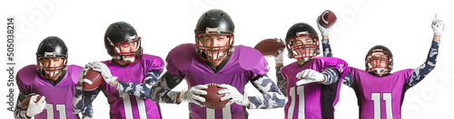 Set of American football pl...