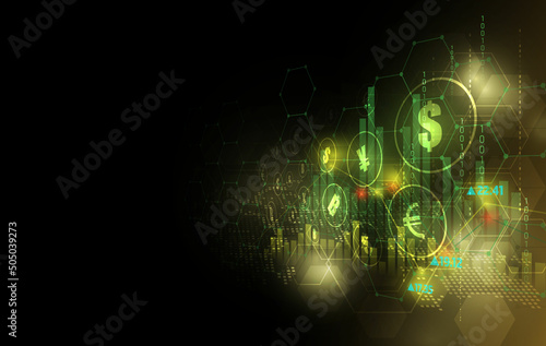 Money transfer. Global Currency. Stock Exchange. Stock vector illustration.