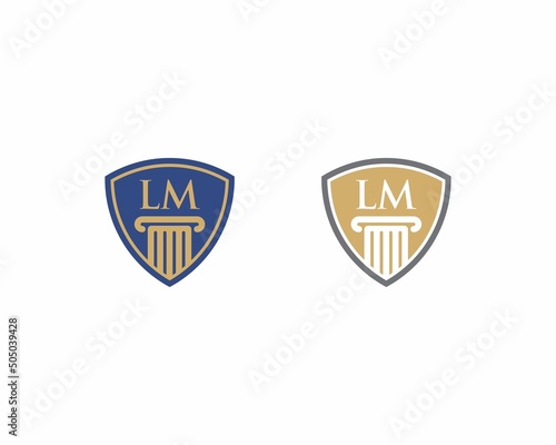 Letters LM  Law Logo Vector 001