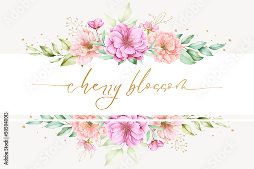 hand drawn cherry blossom background design