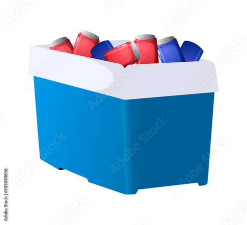 cooler with soda cans Vector Illustration