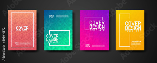 Cover Design template set with geometric lines textured pattern background