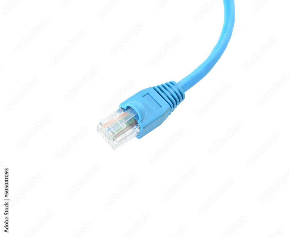 Modern internet cable isolated on white background, closeup Modern internet cable isolated on white background, closeup