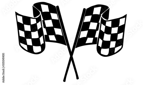 Vector illustration, two finish flag or black and white flag, as background or banner image. Two finish flag or black and white flag icon.