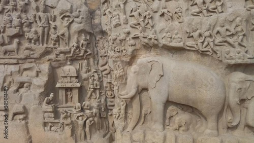 The Descent of the Ganges, also known as Arjuna's Penance, at Mamallapuram