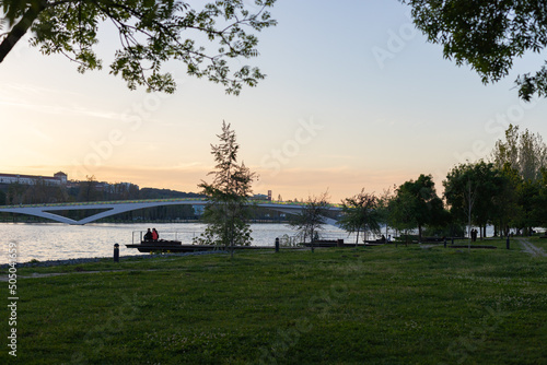 Sunset over the river, Parque Verde do Mondego, Coimbra, Portugal