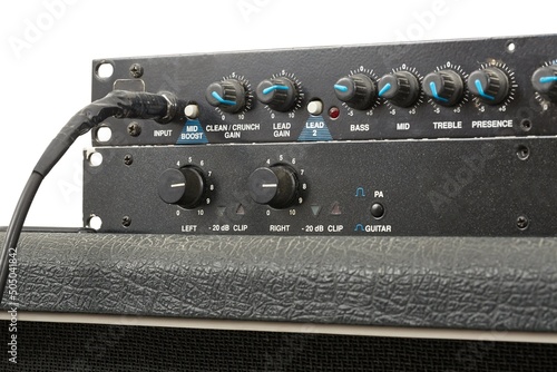 Bild auf Leinwand Guitar Amplifier Detail