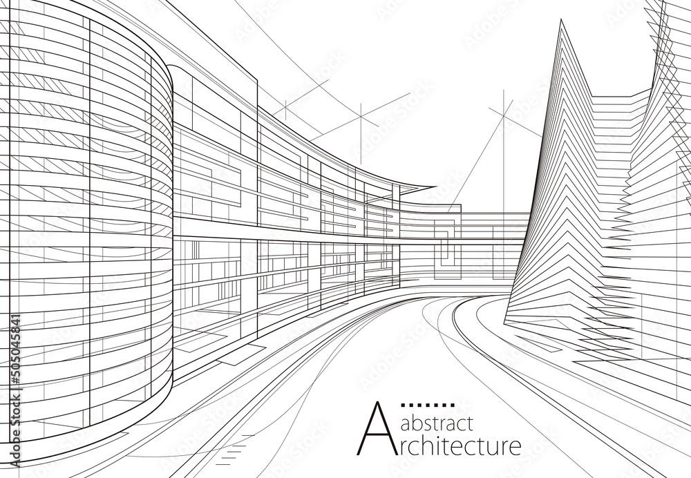 Abstract architecture building. Plan of modern house. Wireframe low poly  mesh construction. Stock Vector | Adobe Stock