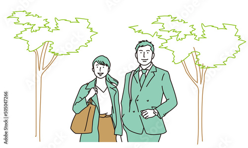 歩くビジネスパーソン	