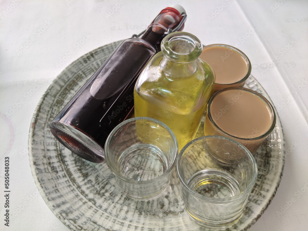 A selection of Spanish after dinner liqueurs, digestifs known in