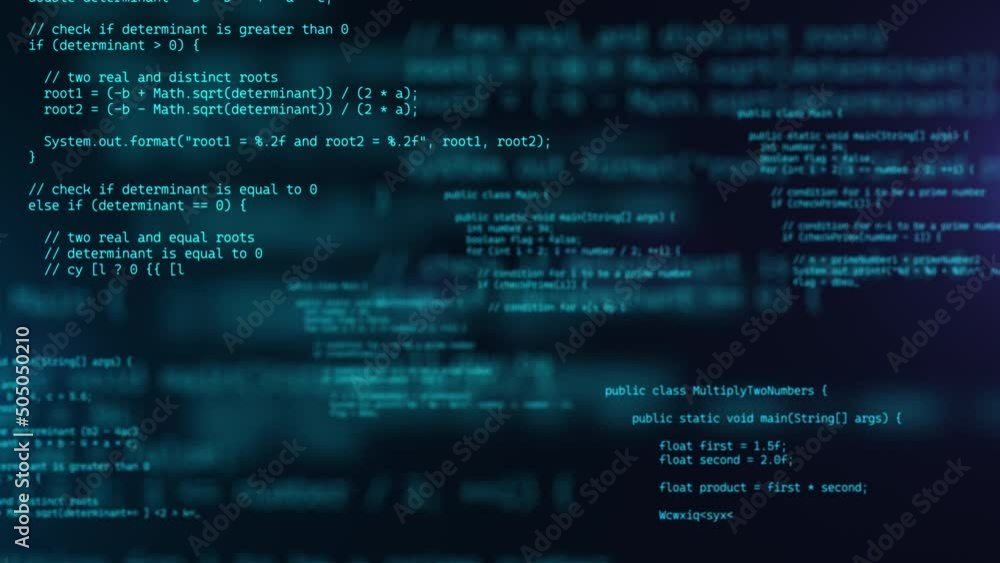 Developer working on program code. Hack or protection data. Website scripts digits and commands at computer screen. Modern hi-tech software development and blockchain concept. 3D technology background