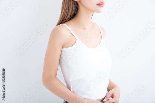 Obraz na płótnie 白いキャミソールの女性　camisole