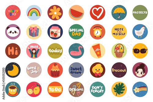 Collection of weekly or daily planner sticker, to do list, stickers templates. School scheduler and organizer