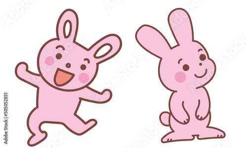 ひょうきんなウサギと普通のウサギ