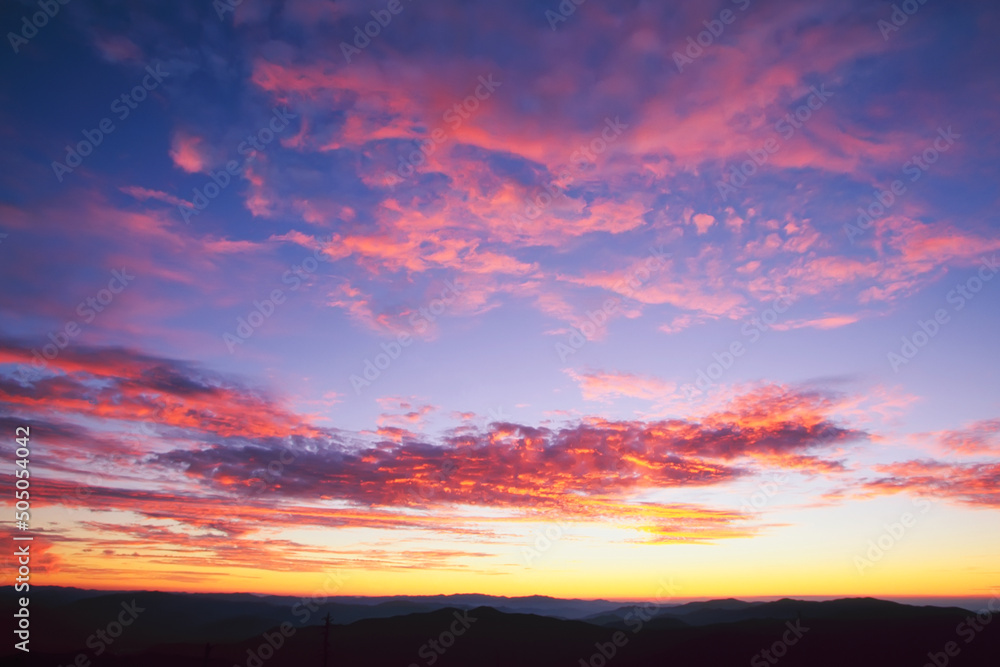 Beautiful sunset in the Great Smoky Mountains National Part, Tennessee Beautiful sunset in the Great Smoky Mountains National Part, Tennessee