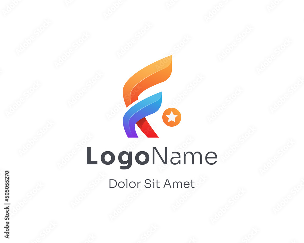 Creative colorful initial letter f logo. Creative colorful initial letter f logo.