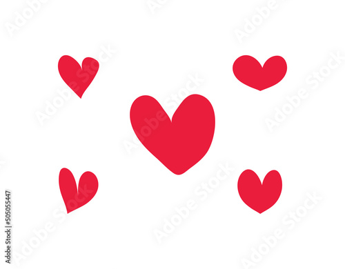 Heart red icons  sign of love  isolated vector collection