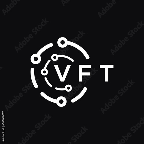 VFT letter logo design on black background. VFT  creative initials letter logo concept. VFT letter design. photo