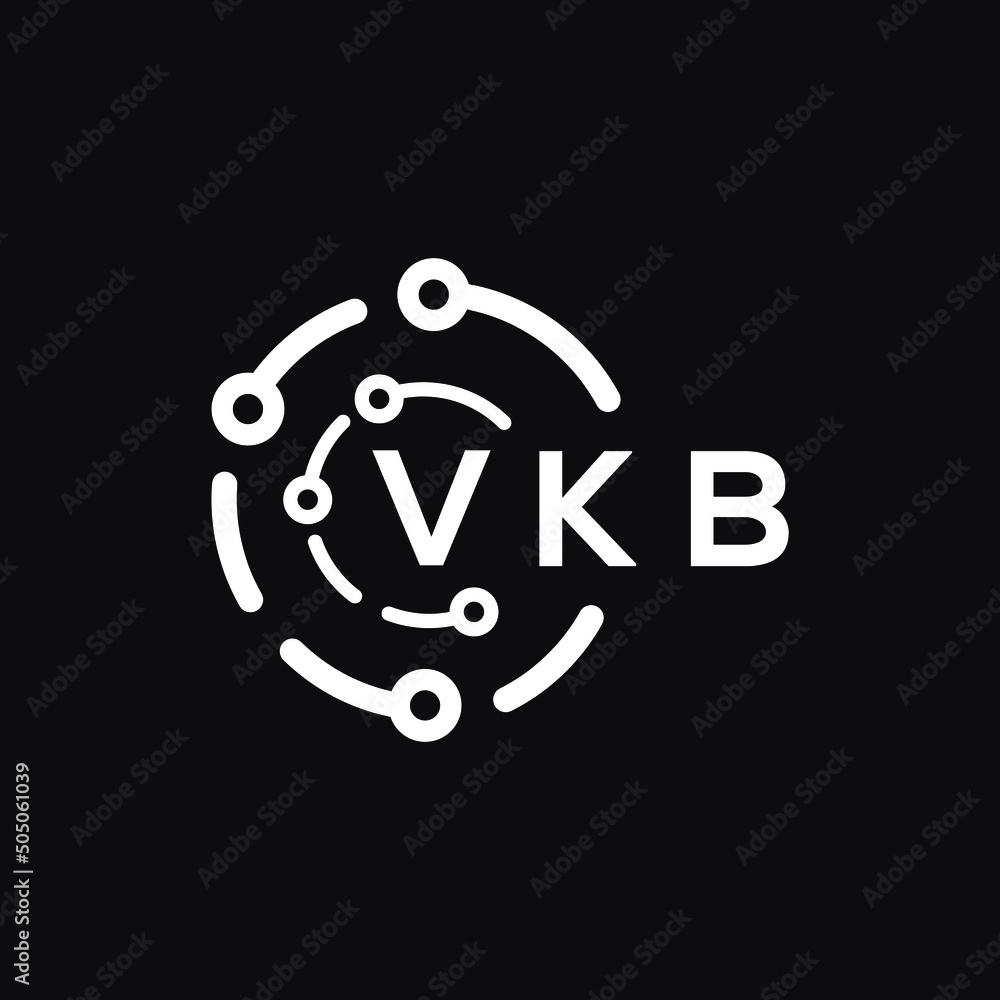 Fototapeta premium VKB technology letter logo design on black background. VKB creative initials technology letter logo concept. VKB technology letter design. 