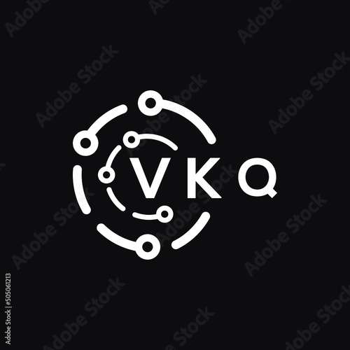 VKQ technology letter logo design on black background. VKQ creative initials technology letter logo concept. VKQ technology letter design. 