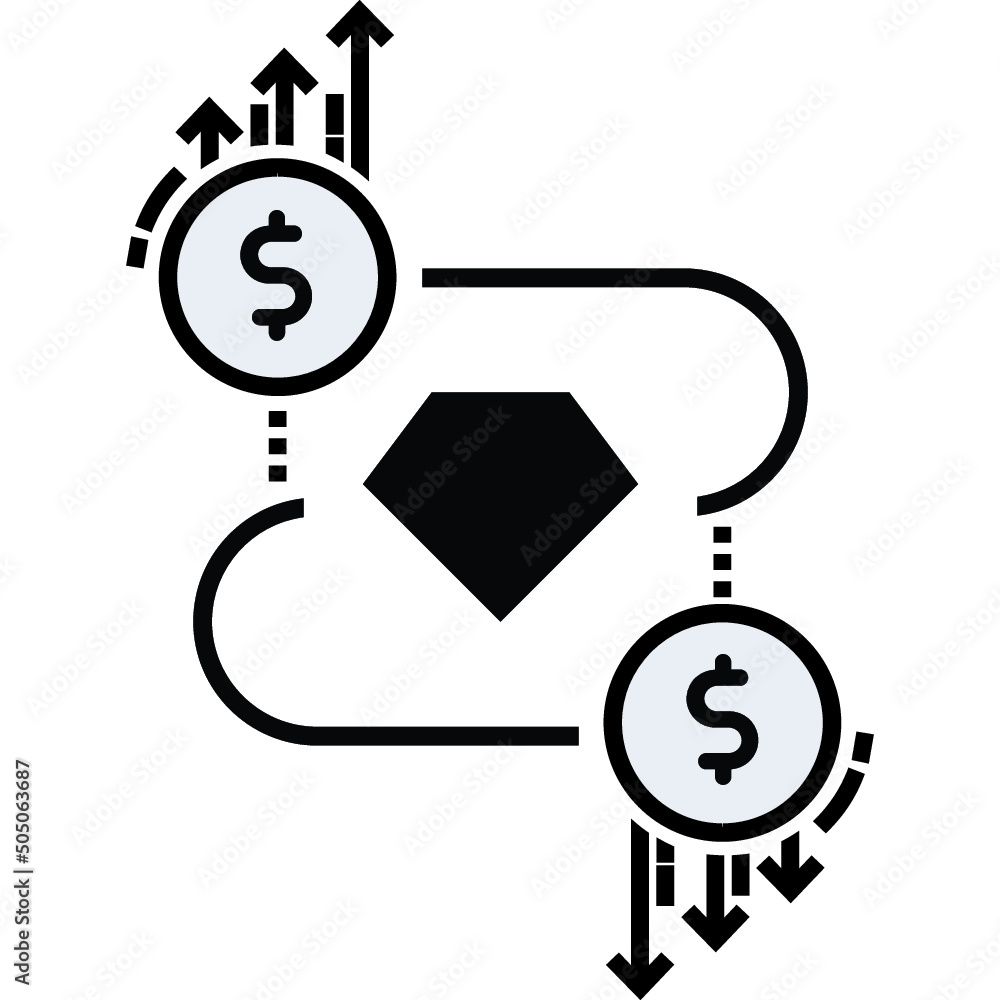 Cash flow, currency flow, dollar flow icon Cash flow, currency flow, dollar flow icon
