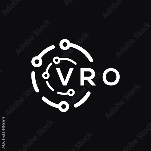 VRO technology letter logo design on white  background. VRO creative initials technology letter logo concept. VRO technology letter design.
 photo