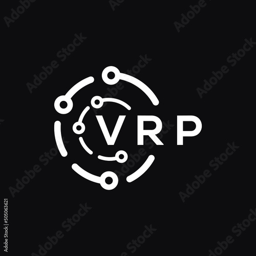 VRP technology letter logo design on white  background. VRP creative initials technology letter logo concept. VRP technology letter design.
 photo