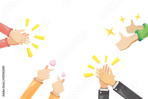 Block Shape Hand 1_Hand clap thumb up finger heart by peoples for praise and encouragement vector illustration graphic EPS 10